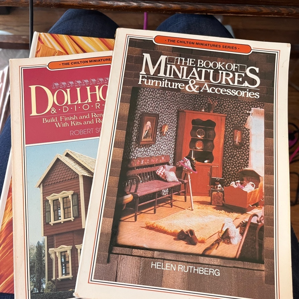 Vintage Set Of Two Books Dollhouses (1980) Miniatures (1977) Chilton Miniature
